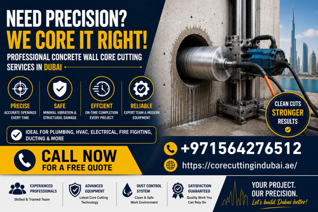 Contact for Concrete Wall Core Cutting Dubai