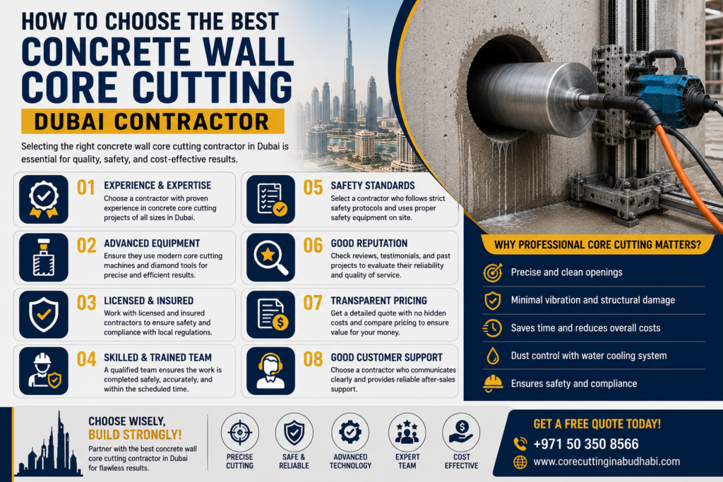 Best Concrete Wall Core Cutting Dubai 